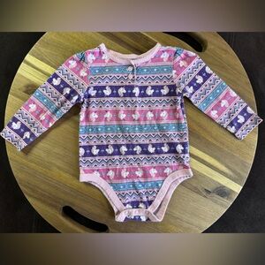 Garanamals Holiday Unicorns Long Sleeved Bodysuit